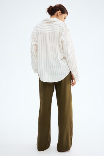 H&M MAMA Düz Kesimli Gabardin Pantolon