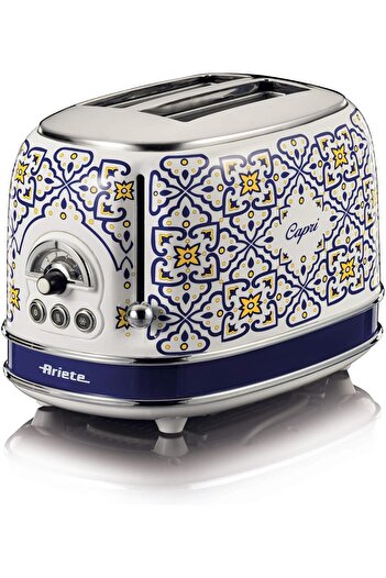 Braventa Collection Ariete Capri 2 Slice Toaster 0155/1C - 810 Watts, Metal Body, 2 Slice Capacity, Ice