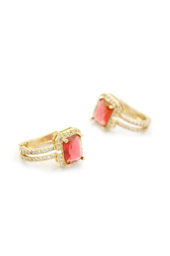 PRATİKOBA Jewelled Earrings - Red
