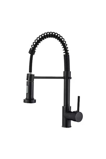 POWER J GYM Kitchen Faucet with Pull-Out Spray, POWER J GYM, Kitchen Flex, High Spout, 360°, Stainless Steel, M