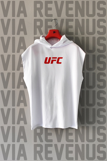 Vordevia Ufc Front and Back Printed Zero Sleeve Hooded Sports Tshirt and Custom Jersey Fabric Sports Shorts
