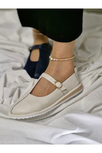 aayak&kabımofficial Genuine Leather Women's Casual Shoes – Elegant Buckle Model
