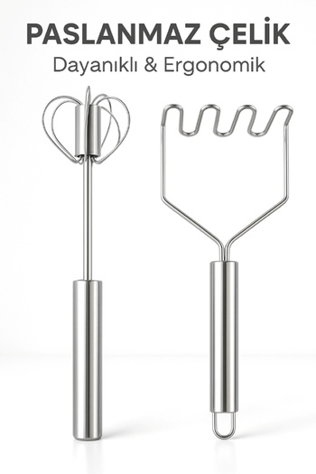 TARIK HOME Stainless Steel Potato Masher and Press Automatic Beater Set –Durable, Ergonomic Handle