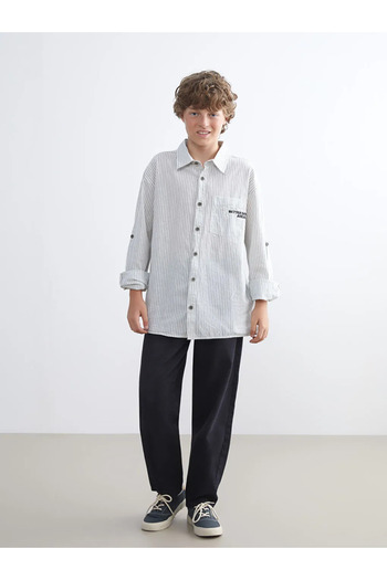 LC Waikiki Lcw Kidsekru Striped Boy's Shirt