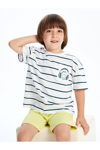 LC Waikiki Striped Boys' T-Shirt and Shorts 2-Piece
