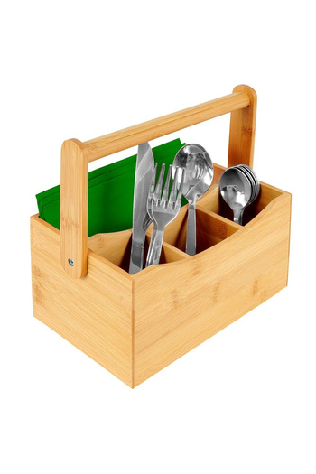 shumee Wooden holder for cutlery, sauces and spices.
