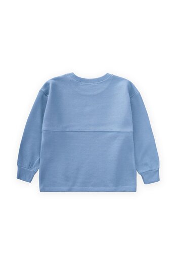 Cigit Oversize Waffle Seasonal T-Shirt 2-14 Years Indigo Blue