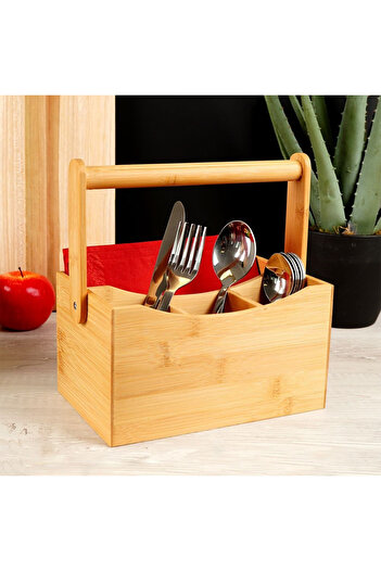 shumee Wooden holder for cutlery, sauces and spices.