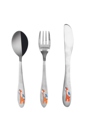 shumee Giraffe children's steel cutlery, 3 units.
