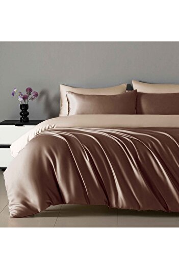 CHIRASO CHIRASO Bedding Set, Shiny SATIN, ELASTIC Sheet 180x200cm, Duvet Cover 200x230cm, 2 Pillowcases