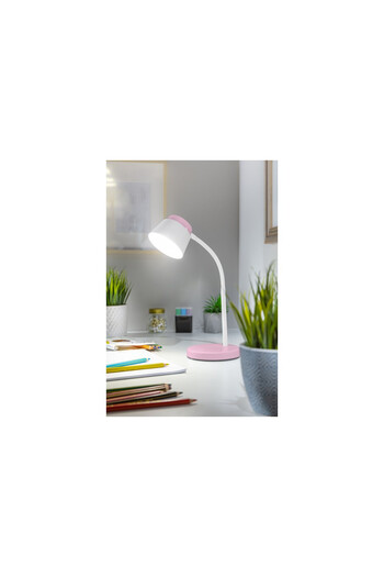 GTV Helin LED desk lamp LB-HEL6W-20-DEC, with switch, 6W, 350lm, neutral light, white+pink, IP20,
