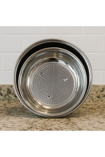 BİMOTE 2-Piece Stainless Steel Strainer 30.cm 34.cm