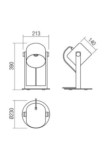 SMARTER Smarter lamp, made of metal and beech wood, 1 light source with E27 socket, 42W, 390 x 230 mm, black