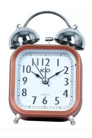 Generic Twin Bell Analog Alarm Clock, Modern Vintage Design, Touch-Activated Backlight, Loud Alarm
