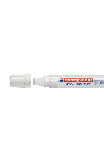Edding 4090 White Chalk Marker – 4–15 mm Chisel Tip, Bold & Erasable for Non-Porous Surfaces