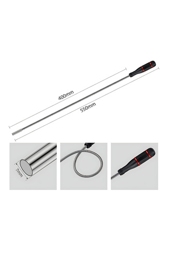choice2 1 LB Flexible Inspection Mirror Telescopic Magnetic Metal Magnet Pen Light Torch Magnet Stick Part P