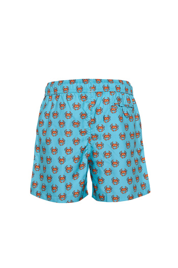 TOOSALTY Boy's Crab Patterned Swim Shorts with Pockets Mesh Quick Dry Water Repellent Medium Length 25Sm115St