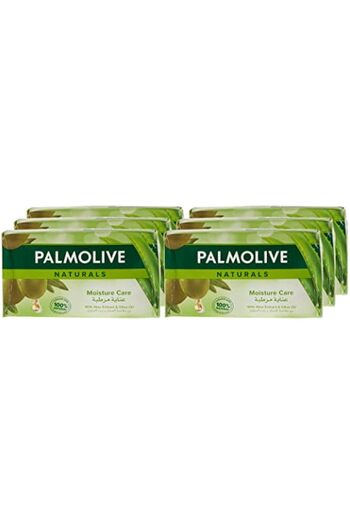 Palmolive صابون طبيعي ناعم ورطب مع الصبار والزيتون، 170 جم، عبوة من 6 قطع