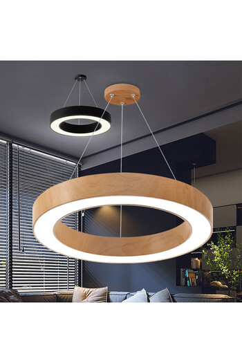Braytron LED Blade chandelier BR-BH16-06187, round, 36W, 3240lm, CCT, IP20, brown,