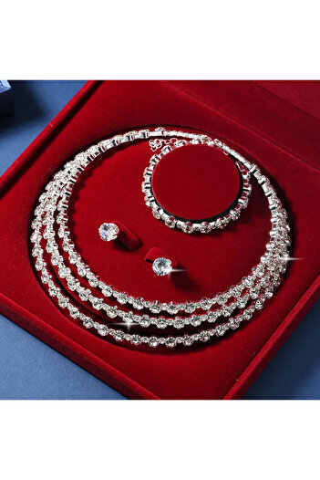 seltuğ High Quality Luxury for Women Stylish Bracelet and Earrings Set for Weddings, Invitations or Parties
