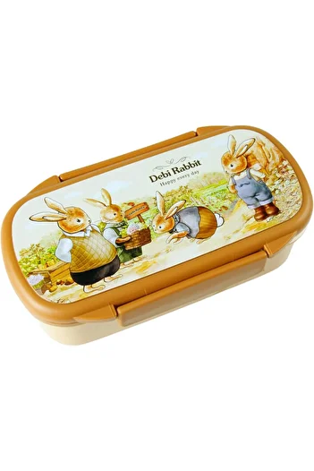 Twisoo Rectangular Kids Lunch Box Rabbit Bento Lunch Box 900ml - Food Grade PP, BPA-Free, 2-Compartm