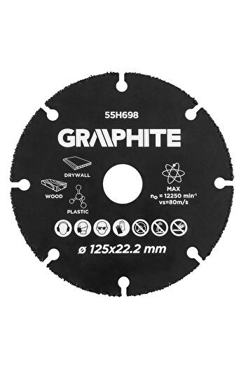 graphite Disc debitat lemn, plastic, 125 x 22.2 mm,