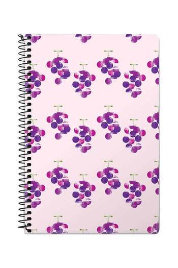 Stylizedd Hanging Grapes A5 Spiral Notebook Purple/Pink