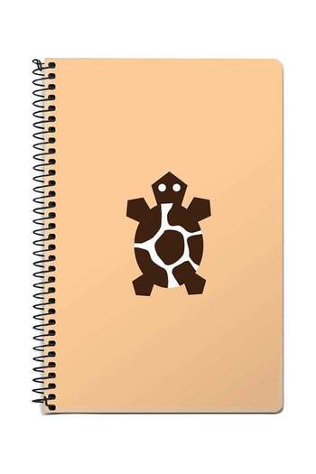 Stylizedd Tribal Turtle A5 Spiral Notebook Beige