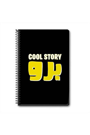 Stylizedd Cool Story Bro A5 Spiral Notebook Black/Yellow/White