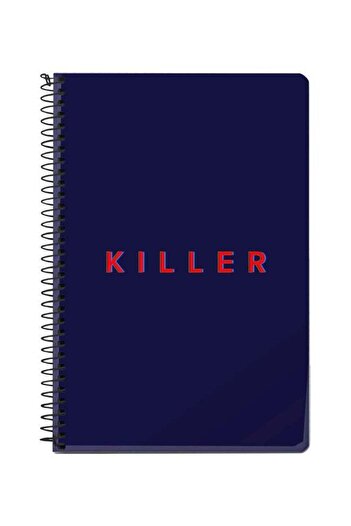 Stylizedd Killer Printed A5 Spiral Notebook Blue/Red