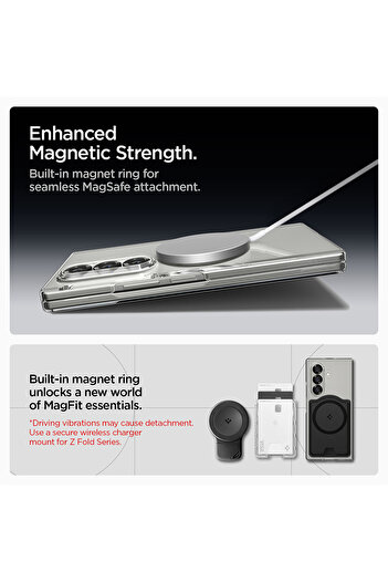 Spigen Air skin Magfit for Samsung Galaxy Z Fold 7 Case [MagSafe compatible] - Clear White