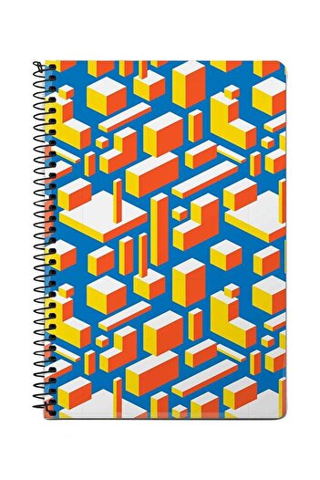 Stylizedd 3D Geometry A5 Spiral Notebook Multicolour