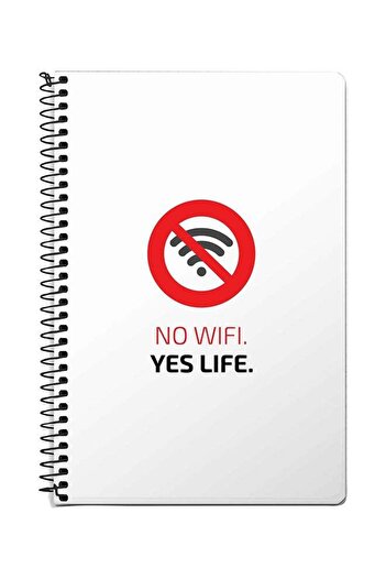 Stylizedd No Wifi, Yes Life A5 Spiral Notebook White