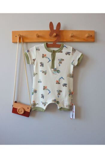 TinyAlp Business Machinery Design Patterned Baby Boy Summer Jumpsuit