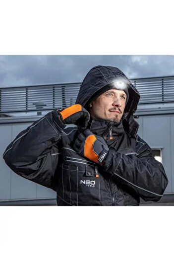 NEO Pracovní přilba s čelovkou, černá, LED