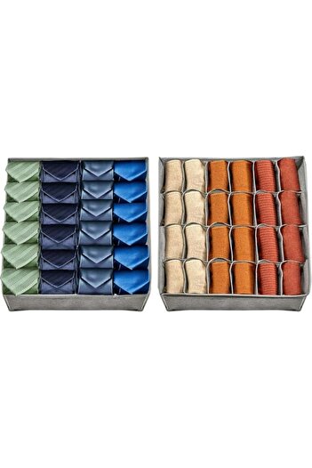 Generic Yelajoy 2-Pack Foldable Storage Box - Drawer Organizer for Socks/Underwear/Ties, Space-Saving Fabri