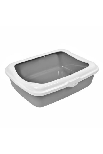 divendi-ro Cat litter box, plastic, size 48x37x16cm, white-grey