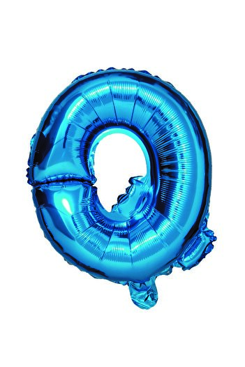 SDX Market Balon folie metalizată albastră, Mirific Party, litera Q, 80 cm