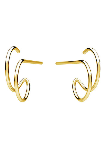 Eva Grace Karla silver earrings, round, 24K gold plated