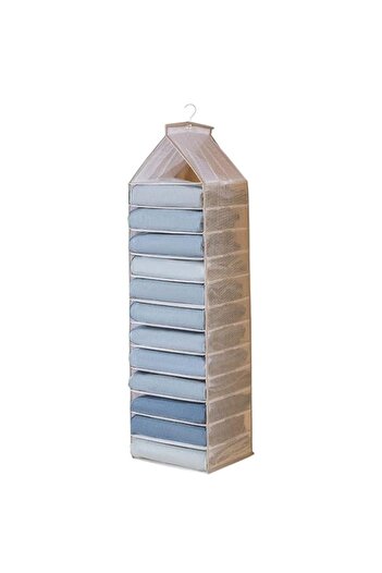 Generic AMERTEER Hanging Shelf Closet Storage Organizer 12-Tier Mesh Fabric Storage Rack for Bathroom, Clos