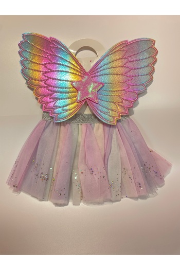 La She Accessories Mid-Length Tutu Skirt with Starry Angel Wing Detail at the Waist and Elasticated Wings