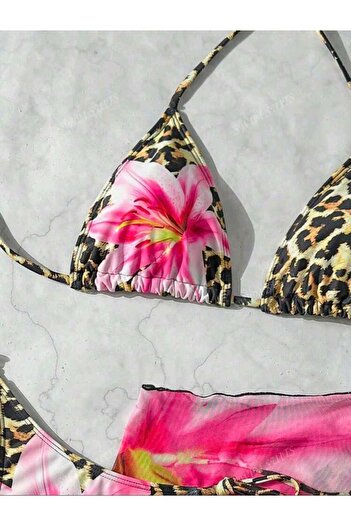 nuriçgiyim Sea Flower Bikini Pareo Set