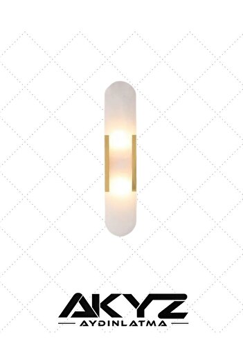 akyzlighting Metal ve Mermer Detaylı Modern Duvar Apliği