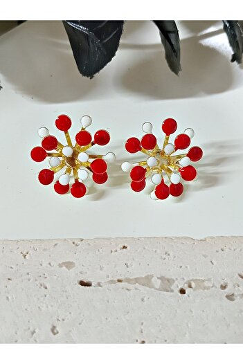 mos&more 4 Pairs / Color Enamel Gold Earring Set
