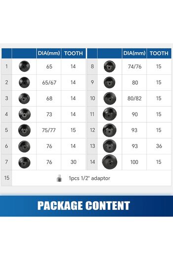 AL TAWAKKOL 15-piece cup siphon wrench set