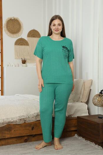 FORVENS Plus Size Women's Pajama Set with Printed Pattern
