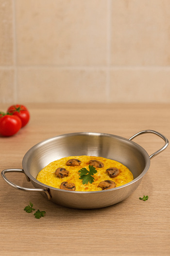 KAMPANYALI Gülsan Jasmin Series 18 cm Steel Pan – 18/10 Stainless Steel, Polished Surface