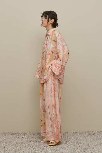 Fahhar Vintage Patterned Shirt Suit Multicolored