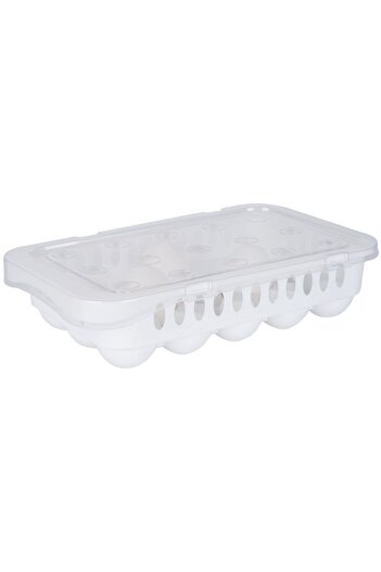Evvano Hygienic Egg Storage Container 15 Compartments with Lid