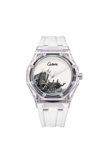 catera Men's watch, white transparent, Rebel
